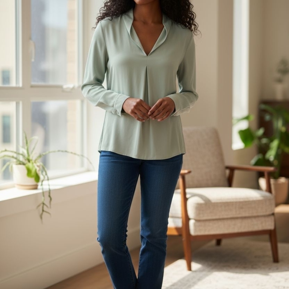 Tyler Boe EUC Sage Green‎ Long SleeveTop Sz. XS